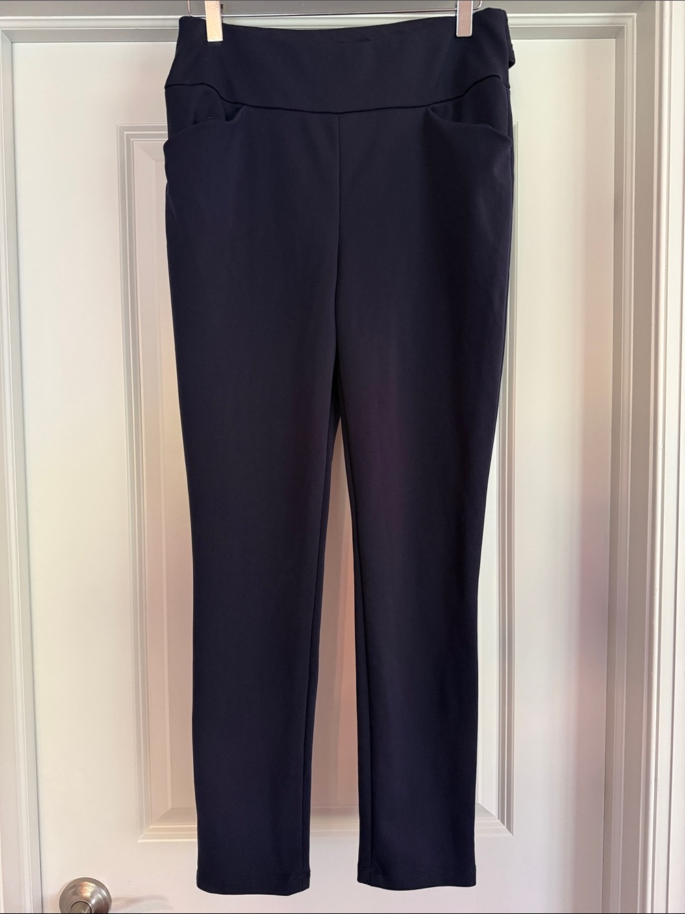 Express Womens Dark Navy Super High-Rise Skinny Pull-On Pants Medium